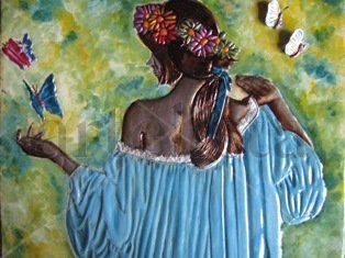 Joven con mariposas