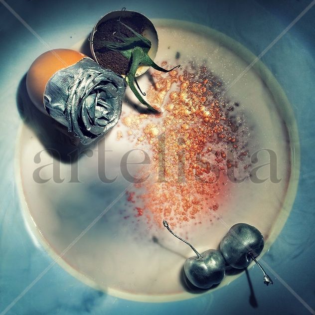 copos decoart acompañados de rosa lunar y aires de cereza
