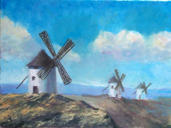 Por las Tierras de Don quijote Oil Canvas Landscaping