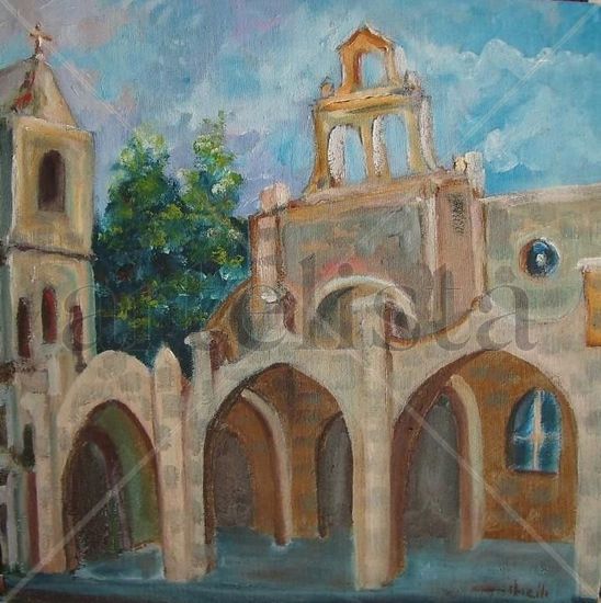 Igreja na Venezuela. Oil Canvas Landscaping