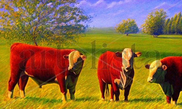 Hereford Oil Canvas Animals