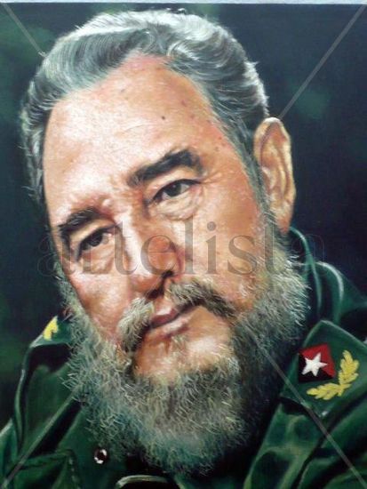 Retrato de Fidel Castro Óleo Lienzo Retrato