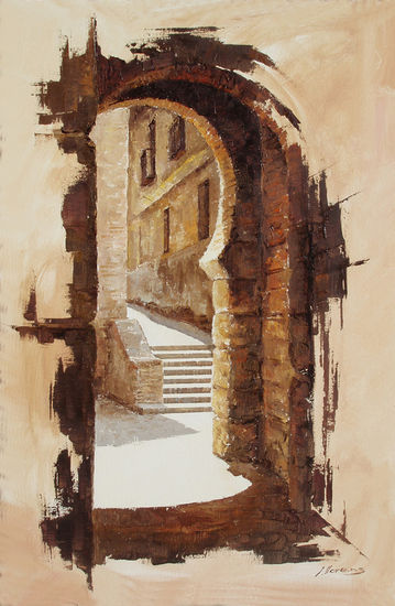 Puerta de Alfonso VI Oil Canvas Landscaping