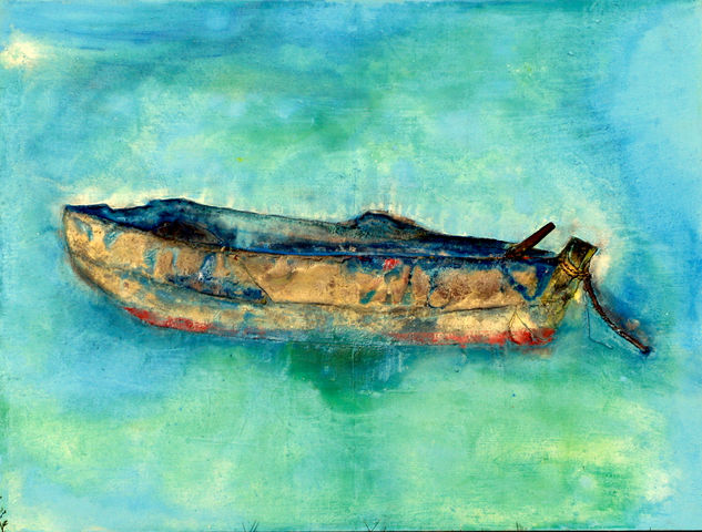 Esperandote a flote Acrylic Canvas Marine Painting