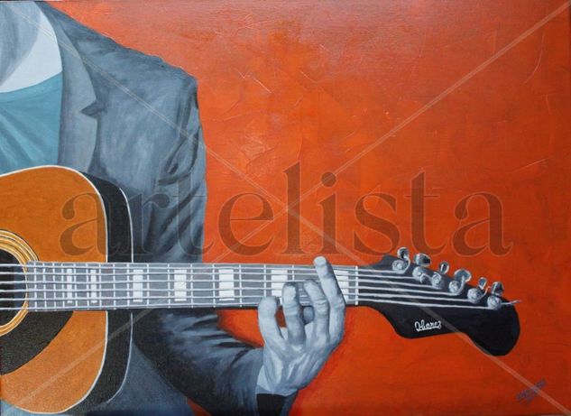 Guitarra Acrylic Canvas Figure Painting