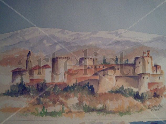 Alhambra granada Watercolour Paper Landscaping