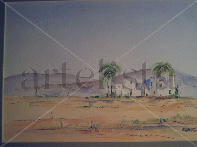 paisaje andalou 03 Watercolour Canvas Landscaping