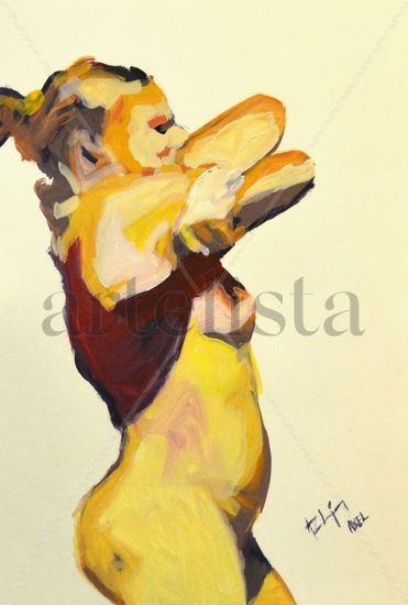 En el vestuario 2 Oil Card Figure Painting