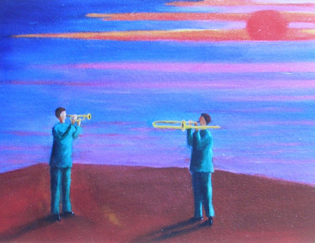 Serenata a una puesta de Sol Oil Canvas Marine Painting