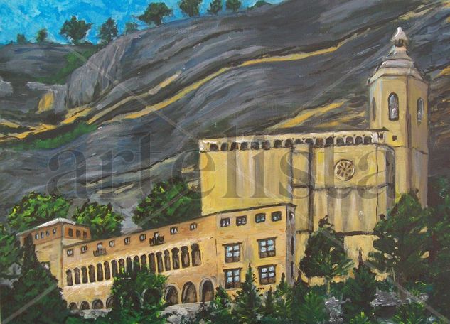 Basílica Virgen de la Peña Graus Acrylic Canvas Landscaping