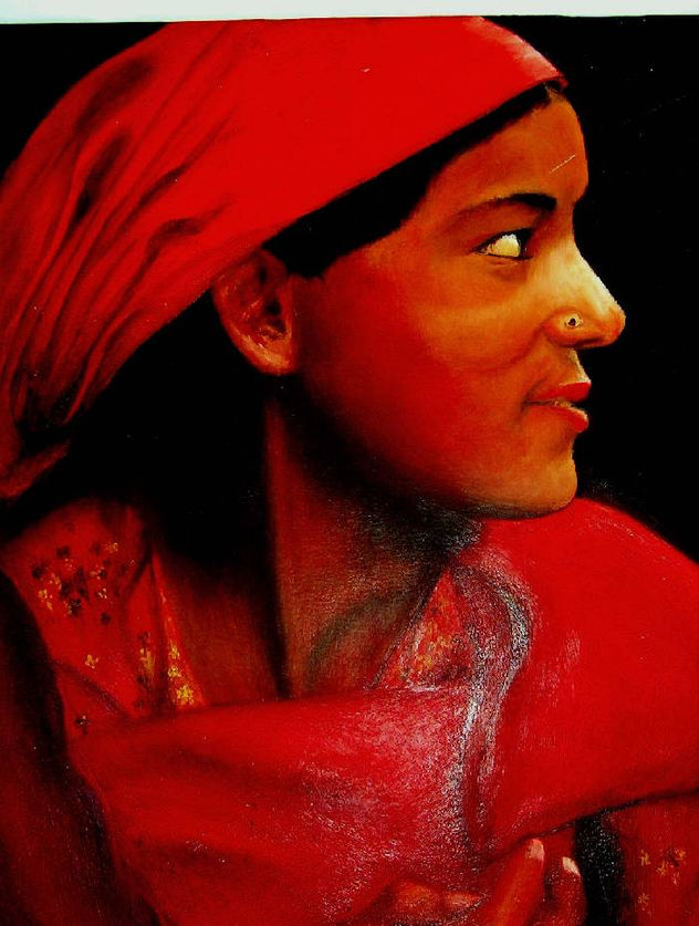 retrato en rojo