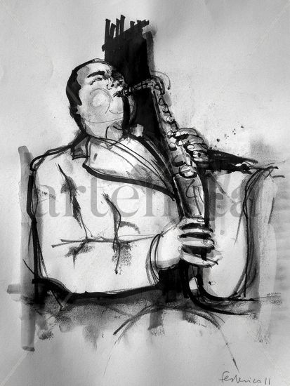 Saxofonista Others Paper Figure Painting