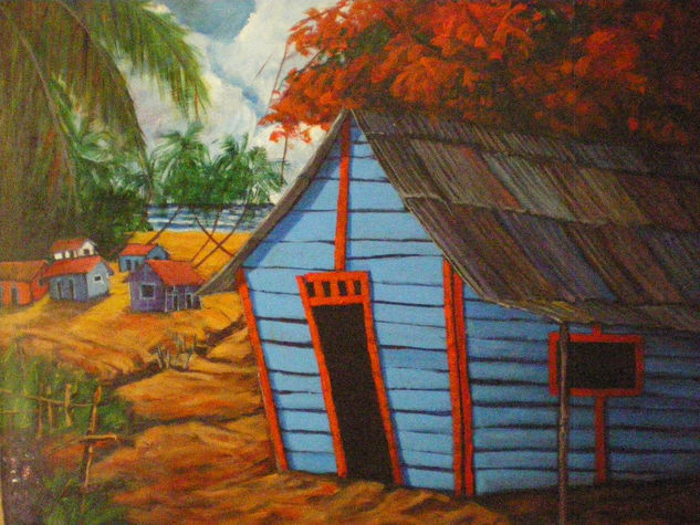 Casita azul Oil Canvas Landscaping