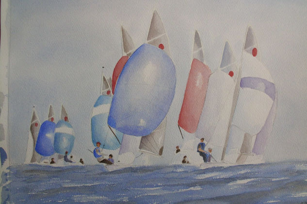 regata 03 Watercolour Paper Marine Painting