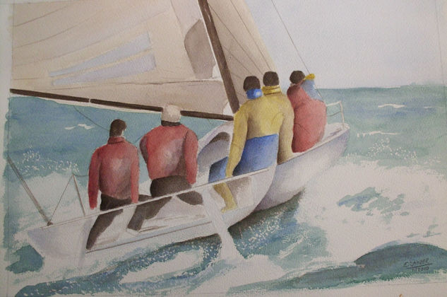 regata 05 Watercolour Paper Marine Painting