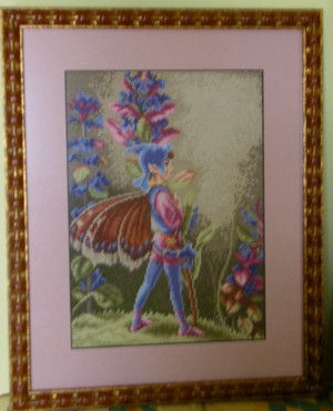 elfo en el jardin Embroidery Textile