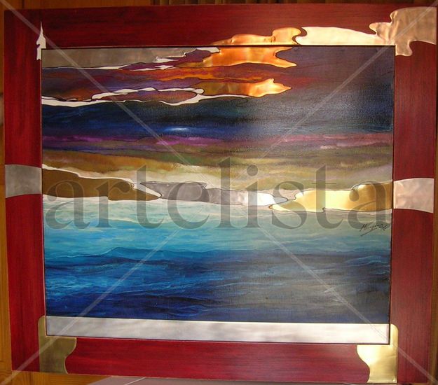 Atardecer desde el mar Oil Panel Marine Painting