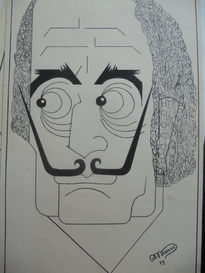 Caricatura de Dalí