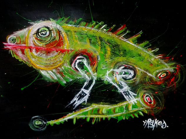 Postcard: IGUANA Acrylic Card Animals