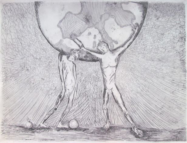 Hercules, Atlas y las manzanas doradas Etching Process