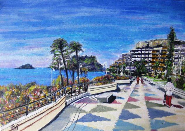 Paseo nuevo del Altillo (Almuñecar) Oil Canvas Landscaping