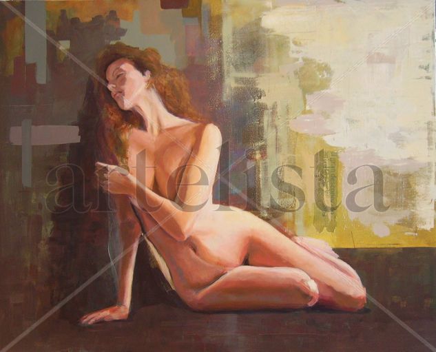 El gran desconocido Mixed media Canvas Nude Paintings