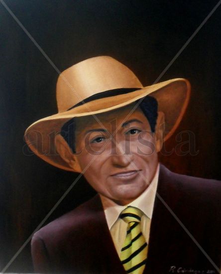 Rafael Escalona (Compositor Colombiano) Óleo Lienzo Retrato