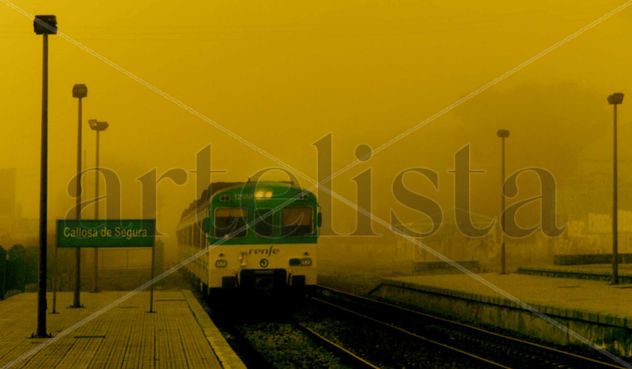 TREN SALIENDO  DE  LA  NIEBLA