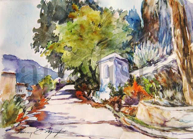 Camino a Ermita Castello de Rugat Watercolour Paper Landscaping