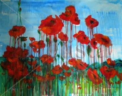 Amapolas VIII, 2011 Acrylic Canvas Floral Painting