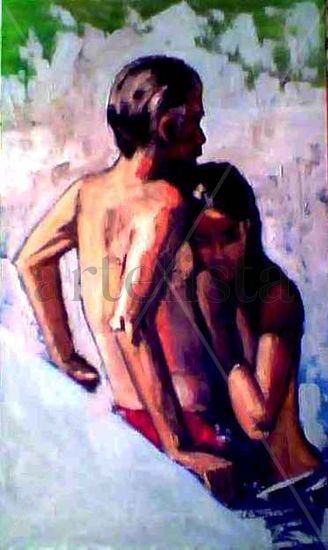 JULIO Y BEA Oil Canvas Figure Painting