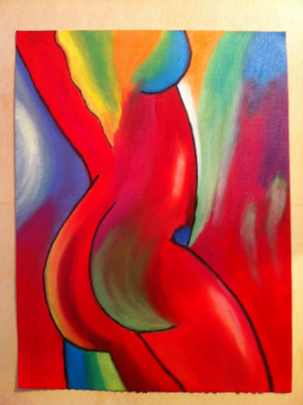 Red naked body