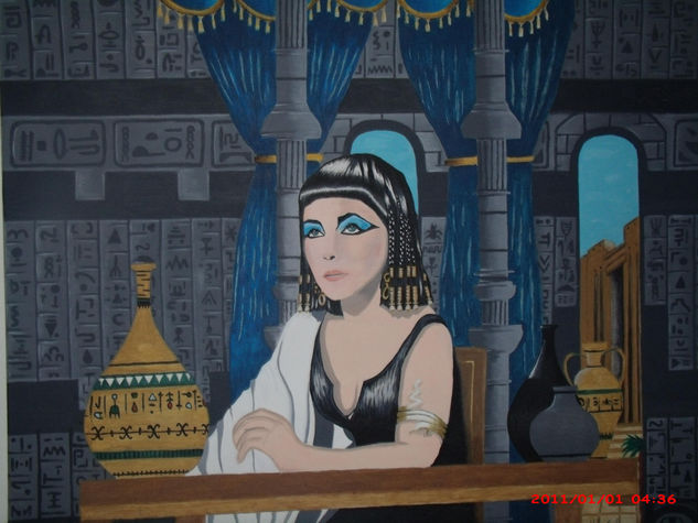 cleopatrala reina del nilo Acrylic Canvas Portrait