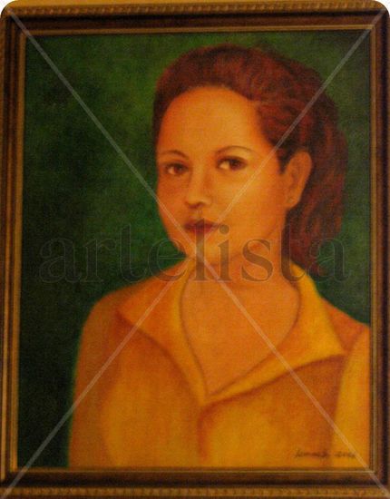 Autoretrato Oil Textile Portrait