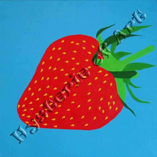 STRAWBERRY POP Acrylic Canvas Floral Painting