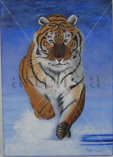 tigre de la nieve Oil Canvas Landscaping