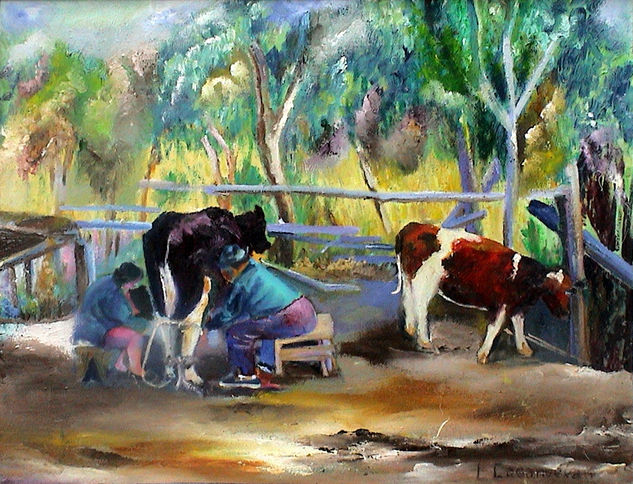 ordeña Oil Canvas Animals