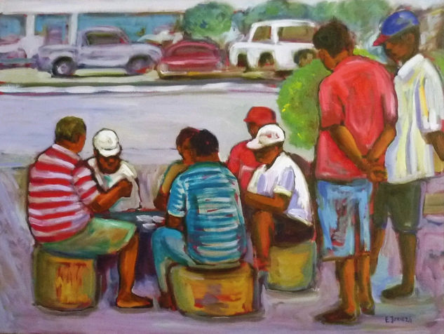 Jugando cartas en el malecon - Santa Marta 