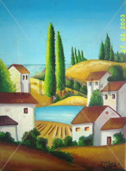 pueblo andaluz Oil Canvas Landscaping