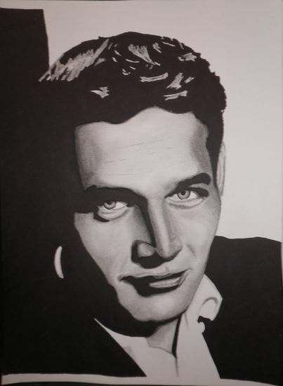 Paul Newman Charcoal