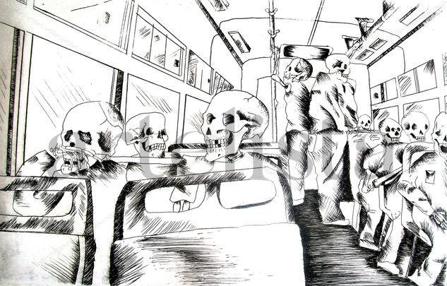 calaveras en autobus 