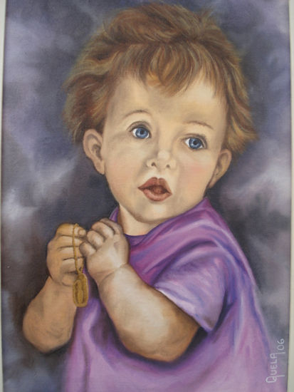 Angel Niño Óleo Lienzo Retrato