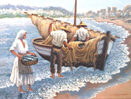 Escena de pescadores
