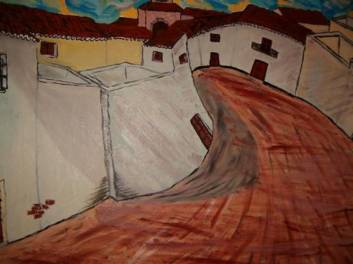 pueblo andaluz Oil Canvas Landscaping