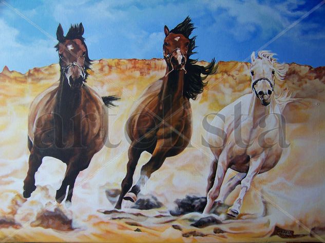 Caballos. Acrylic Canvas Animals