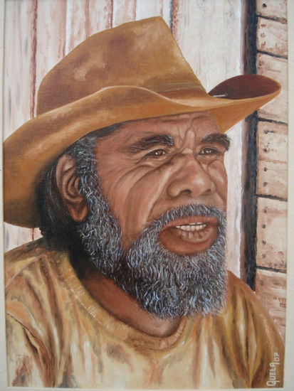 INDIGENA AUSTRALIANO Oil Canvas Portrait