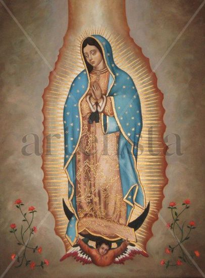 Virgen de Guadelupe con rosas Oil Canvas Others