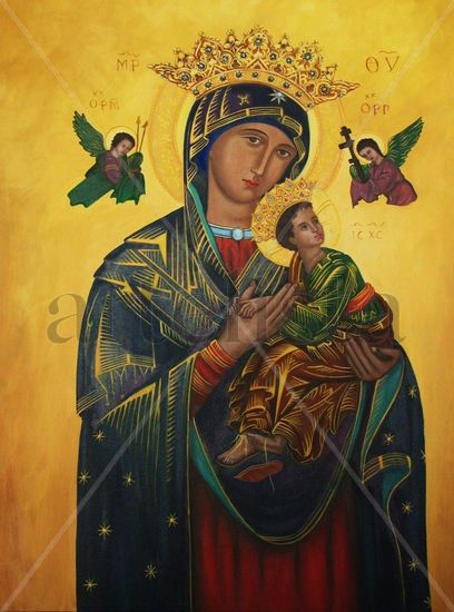 Virgen de Perpetual Socorro Oil Canvas Others