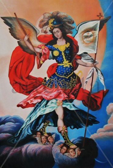 Archangel San Miguel Oil Canvas Others