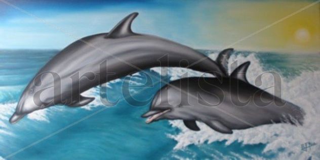 baile de delfines al amanecer